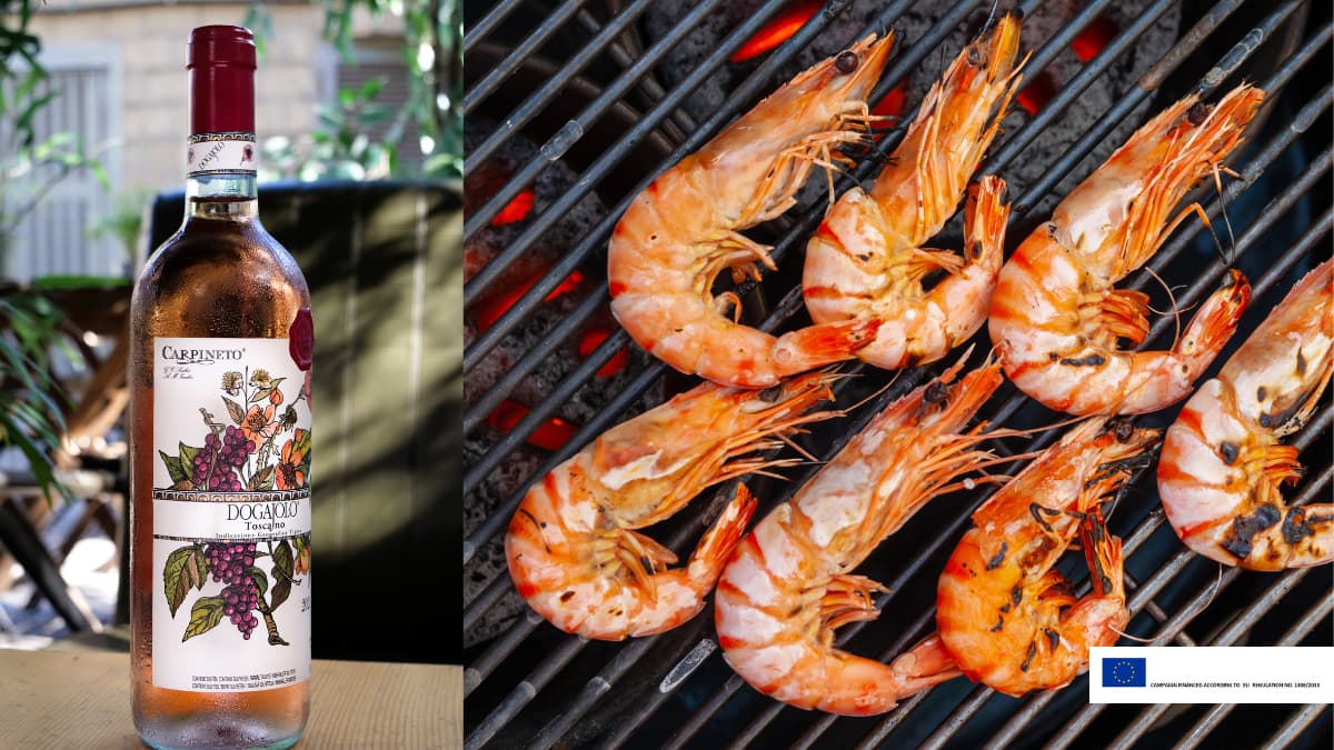 <p>Grilled Garlicky Shrimps recipe with Dogajolo Rosé</p>
